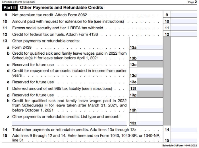 what is schedule 3 tax form