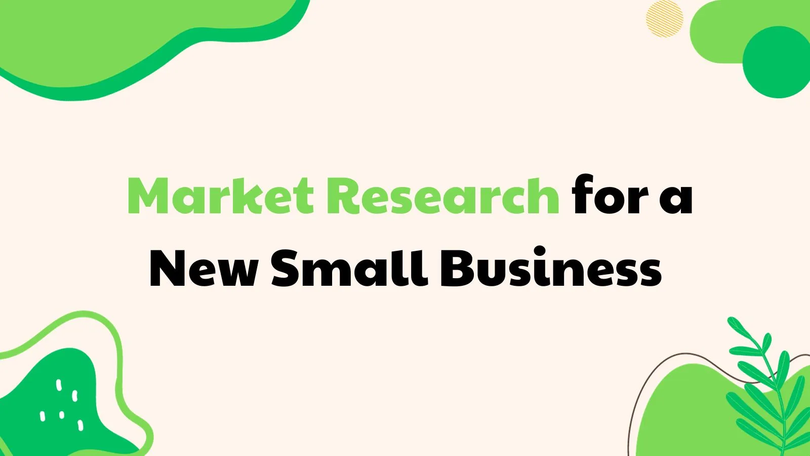 Market Research For a New Small Business