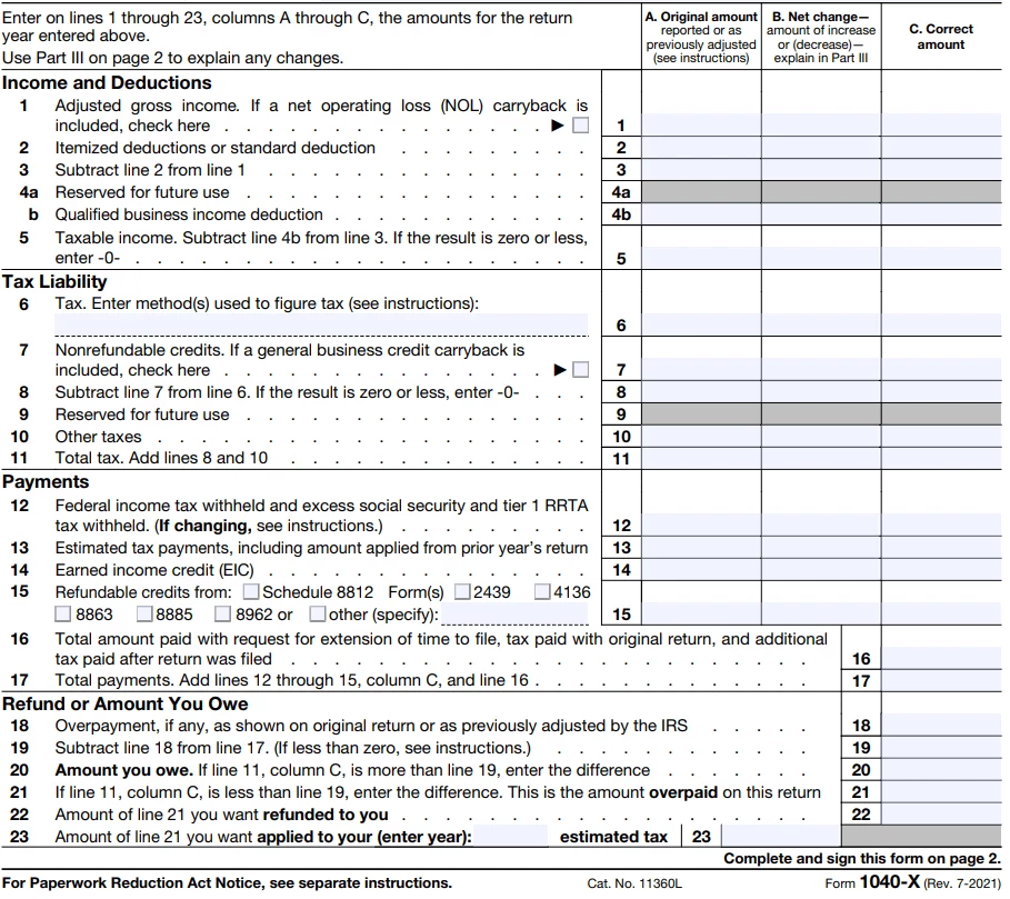 Form-1040X-Instructions