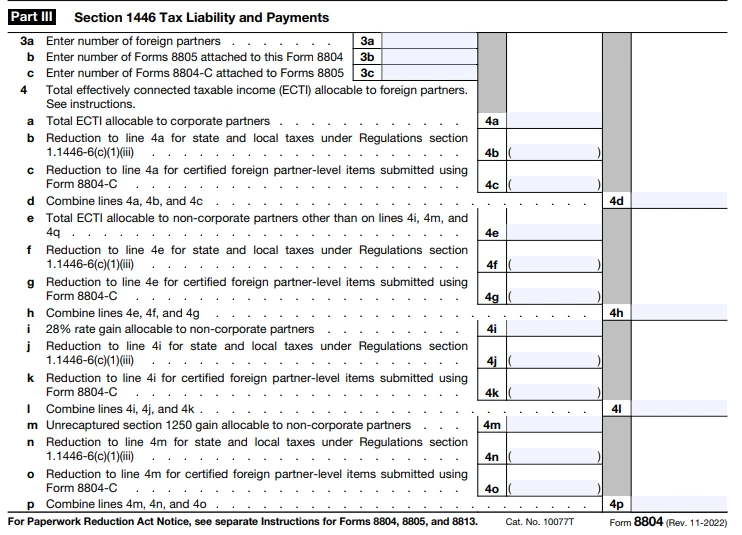 Form-8804-Part-III