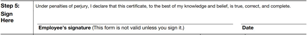 Form W4 Step 5