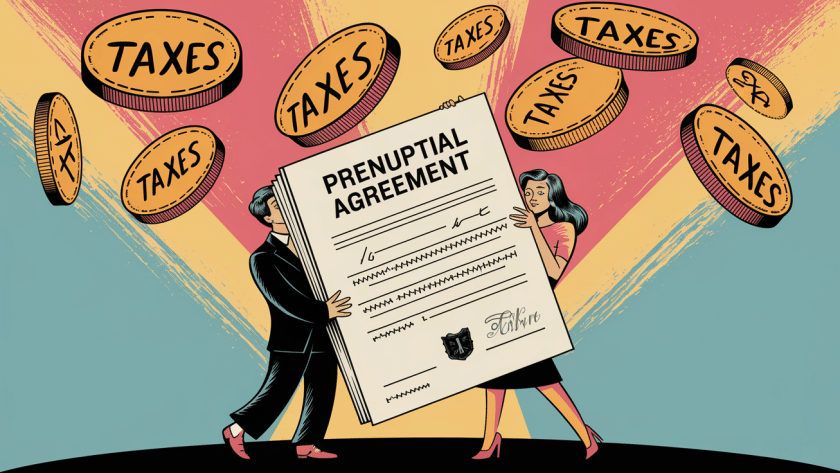 A couple shielded by a prenuptial agreement from falling taxes.