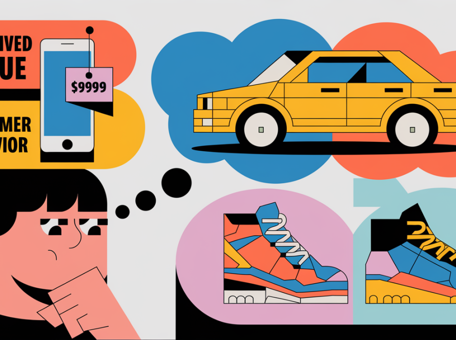 A graphic of a person thinking about products and prices.