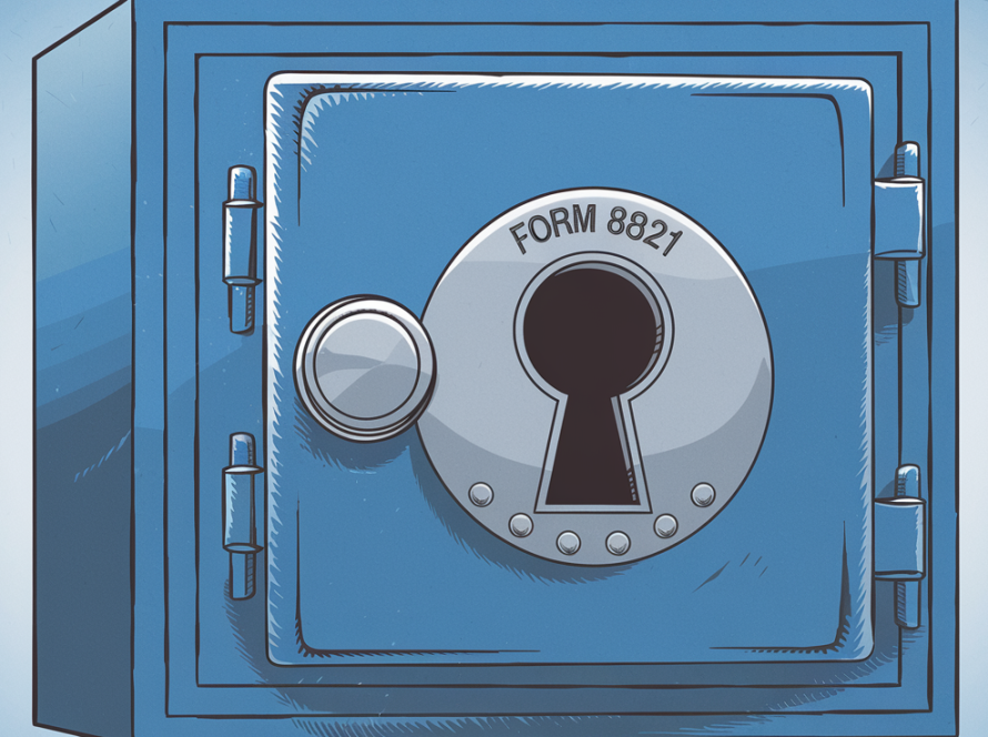 A safe with "Form 8821" etched on the keyhole.